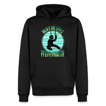 Blutgruppe Pfeffi Positiv - Männer Premium Bio Hoodie - Schwarz - Vorne - Nico (187cm)