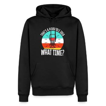 That's a horrible idea what time - Männer Premium Bio Hoodie - Schwarz - Vorne - Nico (187cm)