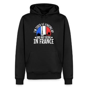 Im tired of waking up and not being in France - Männer Premium Bio Hoodie - Schwarz - Vorne - Nico (187cm)