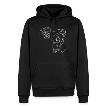 Basketball Basketballer Slam Dunk Lineart - Männer Premium Bio Hoodie - Schwarz - Vorne - Nico (187cm)