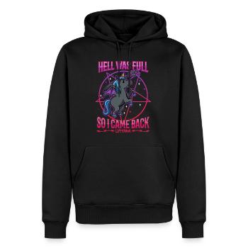 L’enfer était plein alors je suis revenu - Lifeerror - Sweat à capuche Premium bio Homme - noir - Devant - Nico (187cm)