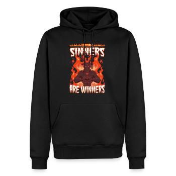 Sinners are Winners - Lifeerror - Männer Premium Bio Hoodie - Schwarz - Vorne - Nico (187cm)