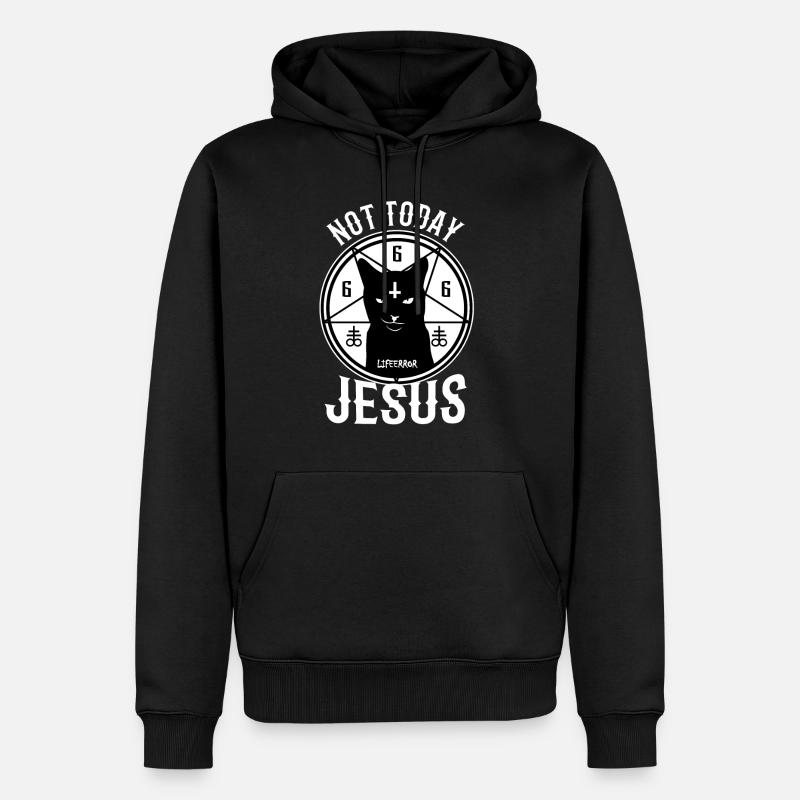 Not Today Jesus - Lifeerror - Männer Premium Bio Hoodie - Schwarz