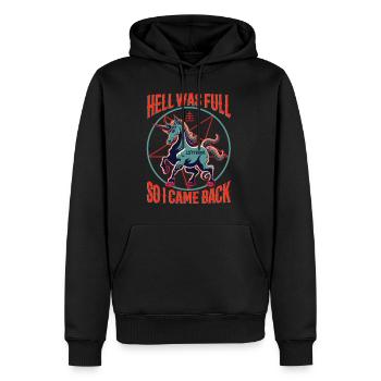 Hell Was Full So I Came Back - Lifeerror - Männer Premium Bio Hoodie - Schwarz - Vorne - Nico (187cm)