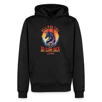 L’enfer était plein alors je suis revenu - Lifeerror - Sweat à capuche Premium bio Homme - noir - Devant - Nico (187cm)