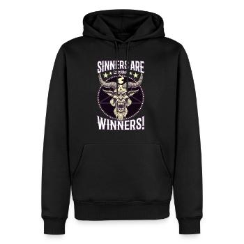 Sinners are Winners - Lifeerror - Männer Premium Bio Hoodie - Schwarz - Vorne - Nico (187cm)