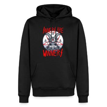 Sinners are Winners - Lifeerror - Männer Premium Bio Hoodie - Schwarz - Vorne - Nico (187cm)
