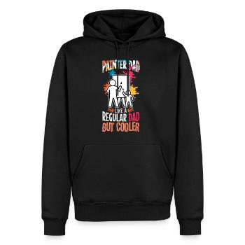 Papa peintre comme un papa normal mais plus cool - Sweat à capuche Premium bio Homme - noir - Devant - Nico (187cm)