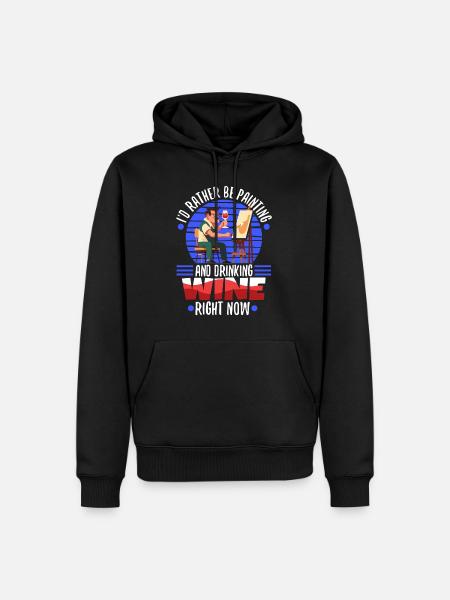 I'd rather be painting - Men’s Premium Organic Hoodie - black