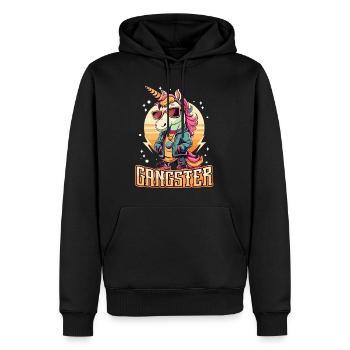 Licorne Gangsta - Sweat à capuche Premium bio Homme - noir - Devant - Nico (187cm)
