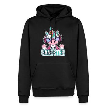 Licorne Gangsta - Sweat à capuche Premium bio Homme - noir - Devant - Nico (187cm)