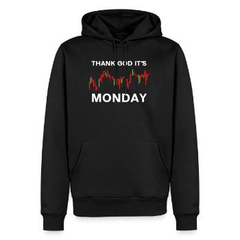 Thank God Its Monday Stock Chart Day Trading Stock Market - Men’s Premium Organic Hoodie - black - Front - Nico (187cm)