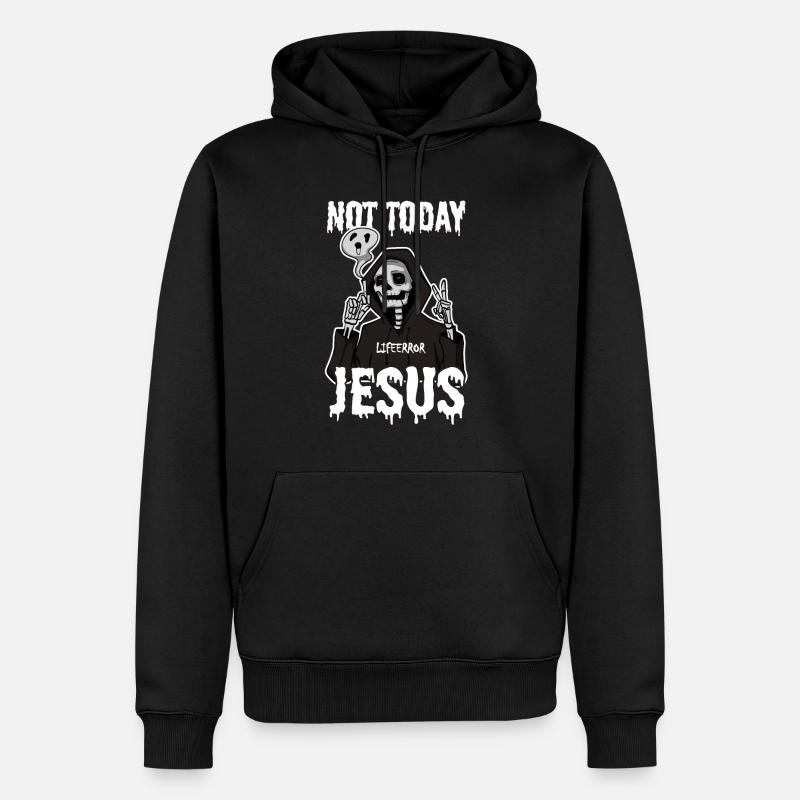 Not Today Jesus - Lifeerror - Männer Premium Bio Hoodie - Schwarz