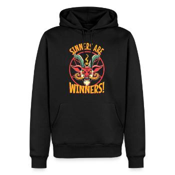 Sinners are Winners - Lifeerror - Männer Premium Bio Hoodie - Schwarz - Vorne - Nico (187cm)