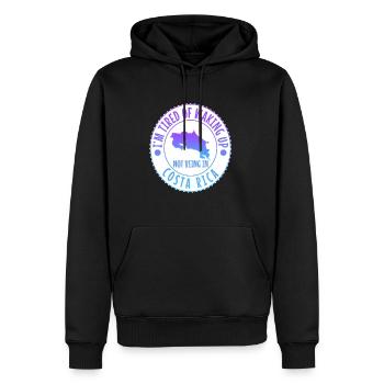 Je suis fatigué de me réveiller et de ne pas être au Costa Rica - Sweat à capuche Premium bio Homme - noir - Devant - Nico (187cm)