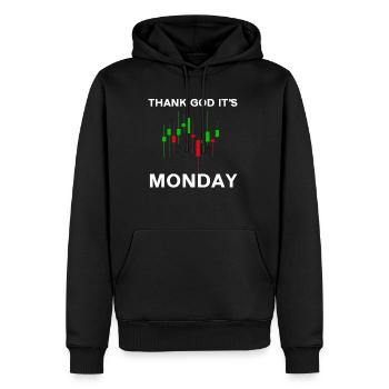 Dieu merci, c’est le jour du graphique boursier du lundi Marché boursier - Sweat à capuche Premium bio Homme - noir - Devant - Nico (187cm)
