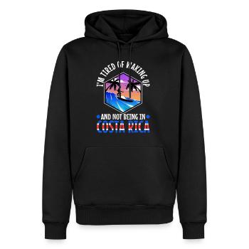 Je suis fatigué de me réveiller et de ne pas être au Costa Rica - Sweat à capuche Premium bio Homme - noir - Devant - Nico (187cm)