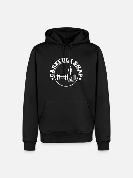 Careful i snap alligator - Men’s Premium Organic Hoodie - black