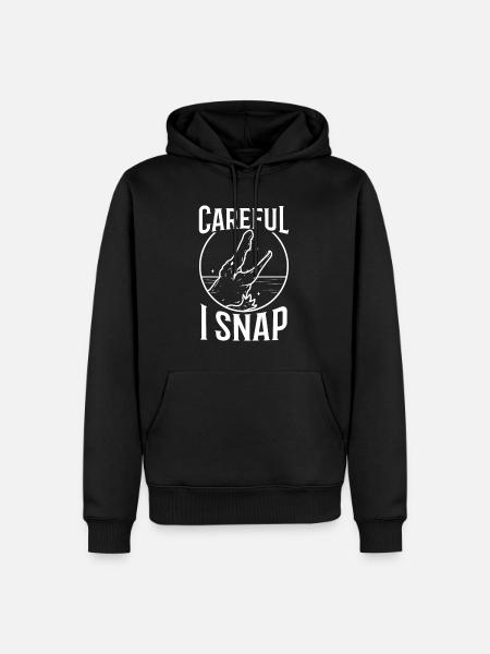 Careful i snap alligator - Men’s Premium Organic Hoodie - black