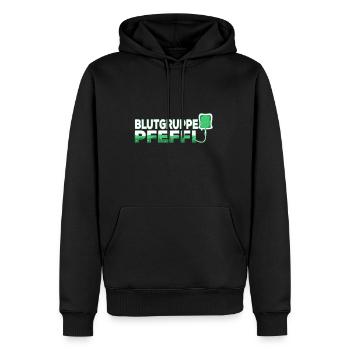 Blutgruppe Pfeffi - Männer Premium Bio Hoodie - Schwarz - Vorne - Nico (187cm)