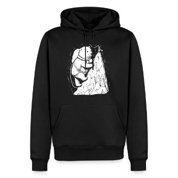Süßer Eisbär Bär süß Bergsteigen Klettern Geschenk - Männer Premium Bio Hoodie - Schwarz - Vorne - Nico (187cm)