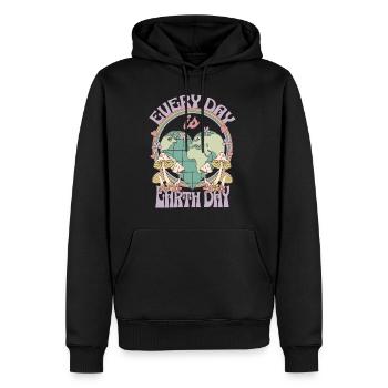 Every Day Is Earth Day - Männer Premium Bio Hoodie - Schwarz - Vorne - Nico (187cm)