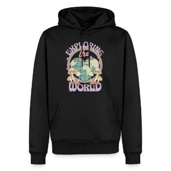 Exploring The World Earth Day - Männer Premium Bio Hoodie - Schwarz - Vorne - Nico (187cm)