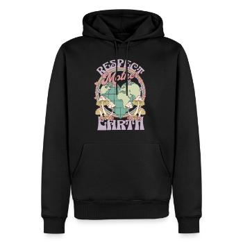 Journée du respect de la Terre nourricière - Sweat à capuche Premium bio Homme - noir - Devant - Nico (187cm)