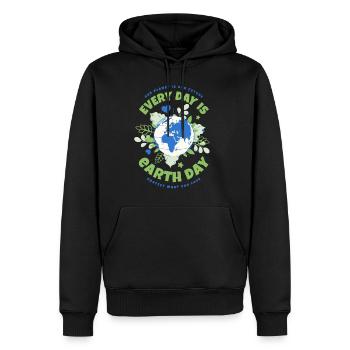 Every Day Is Earth Day - Männer Premium Bio Hoodie - Schwarz - Vorne - Nico (187cm)