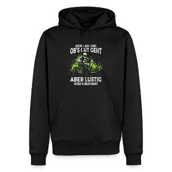 Je ne sais pas si ça va bien se passer mais ça va être quadruple - Sweat à capuche Premium bio Homme - noir - Devant - Nico (187cm)