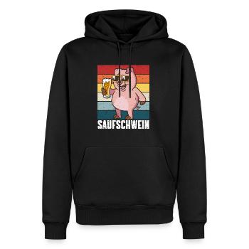 Biertrinker Schwein Saufschwein Bier Party - Männer Premium Bio Hoodie - Schwarz - Vorne - Nico (187cm)