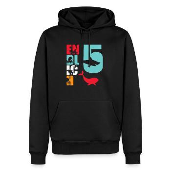 Enfin 5 poissons-requins - Sweat à capuche Premium bio Homme - noir - Devant - Nico (187cm)