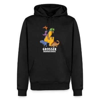 4 ans d’anniversaire Brudersaurus Dino - Sweat à capuche Premium bio Homme - noir - Devant - Nico (187cm)