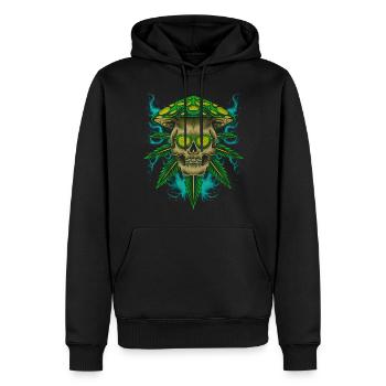 23F 0338 bk - Männer Premium Bio Hoodie - Schwarz - Vorne - Nico (187cm)