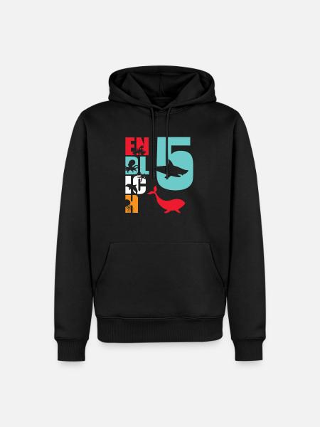 Finally 5 Shark Fish - Men’s Premium Organic Hoodie - black