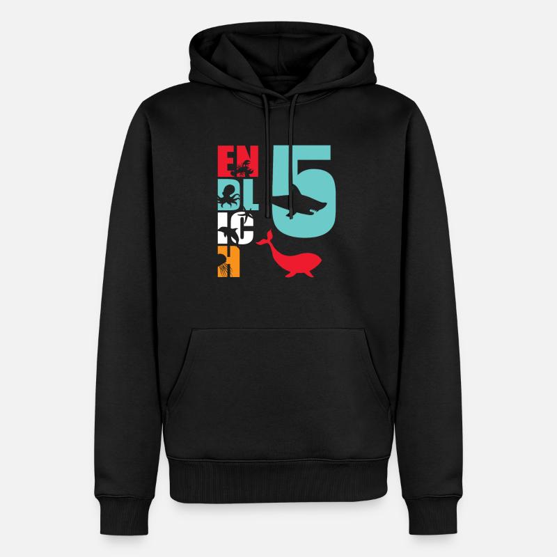 Enfin 5 poissons-requins - Sweat à capuche Premium bio Homme - noir