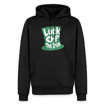Irish Luck Embrace Celtic Charm & Tradition - Männer Premium Bio Hoodie - Schwarz - Vorne - Nico (187cm)