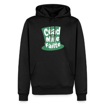 Céad Míle Fáilte : Embrassez le charme et la tradition celtiques - Sweat à capuche Premium bio Homme - noir - Devant - Nico (187cm)