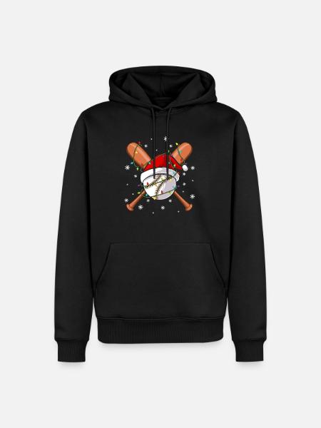 Santa Christmas Baseball Player - Men’s Premium Organic Hoodie - black