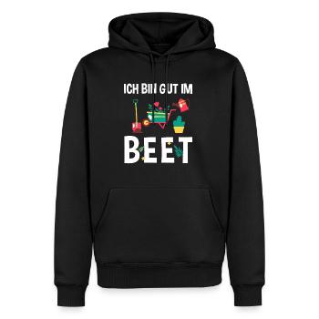 Je suis bon jardinier de lit - Sweat à capuche Premium bio Homme - noir - Devant - Nico (187cm)