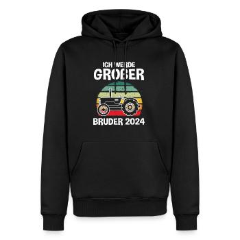 Ich Werde Großer Bruder 2024 - Männer Premium Bio Hoodie - Schwarz - Vorne - Nico (187cm)