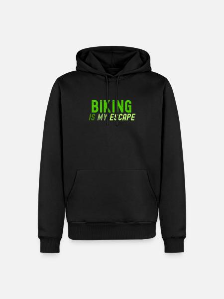Radfahren ist meine Flucht - Männer Premium Bio Hoodie - Schwarz