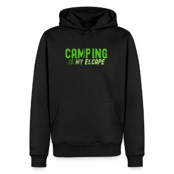Camping ist meine Flucht - Männer Premium Bio Hoodie - Schwarz - Vorne - Nico (187cm)