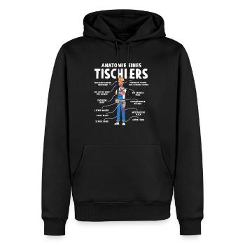 Anatomie d’un charpentier - Sweat à capuche Premium bio Homme - noir - Devant - Nico (187cm)