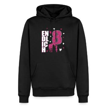Enfin 8 chevaux poney - Sweat à capuche Premium bio Homme - noir - Devant - Nico (187cm)