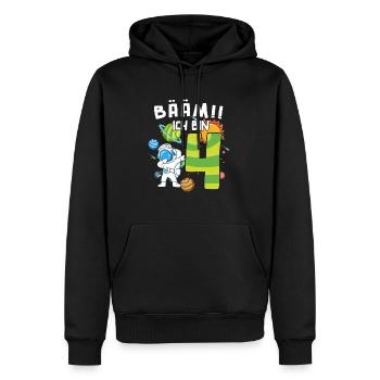 Bääm J’ai 4 ans Astronaute - Sweat à capuche Premium bio Homme - noir - Devant - Nico (187cm)