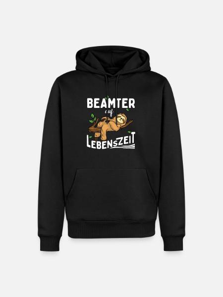 Beamter auf Lebenszeit Faultier - Männer Premium Bio Hoodie - Schwarz