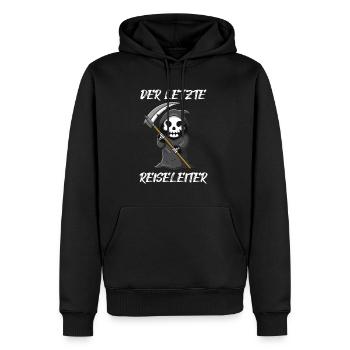 Der letzte Reiseleiter Sensenmann - Männer Premium Bio Hoodie - Schwarz - Vorne - Nico (187cm)