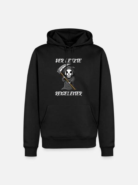Der letzte Reiseleiter Sensenmann - Männer Premium Bio Hoodie - Schwarz