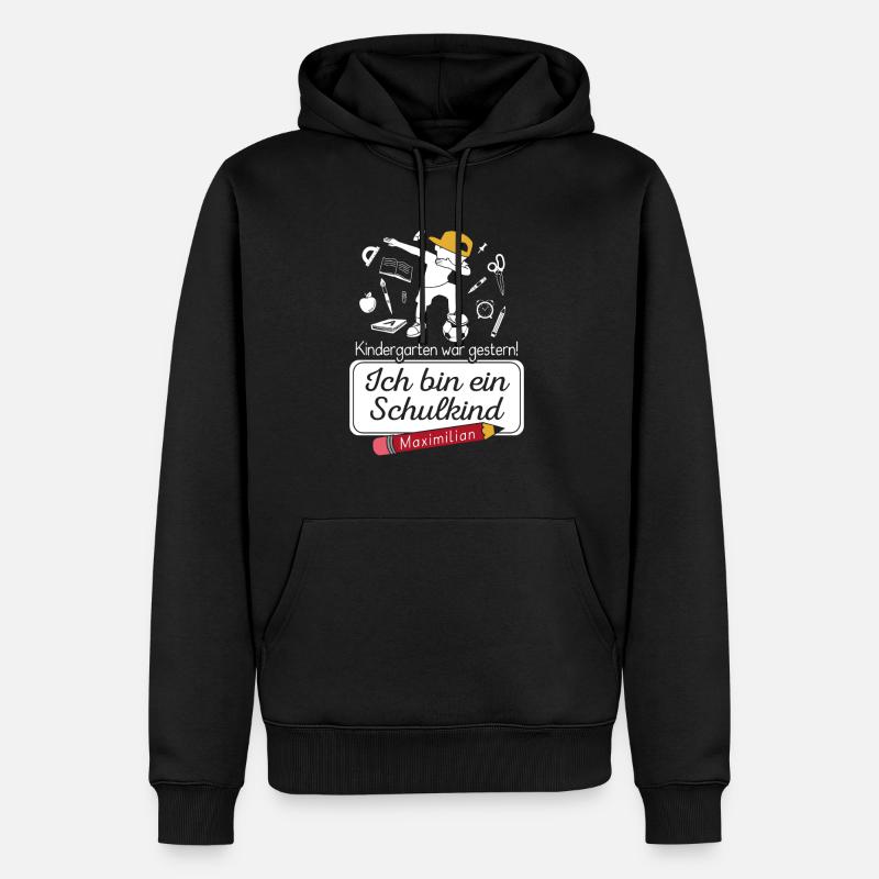 Ich bin ein Schulkind Maximilian - Männer Premium Bio Hoodie - Schwarz